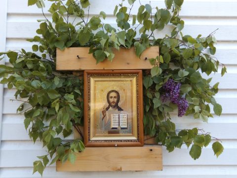 Празднование Пятитдесятницы в харме во имя иконы Божией Матери "Споручница грешных"д. Васкелово